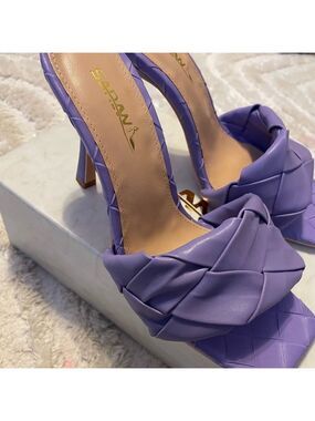 Women's Square Toe Stilettos Heeled Mules Slip On Shoes Size 7.5